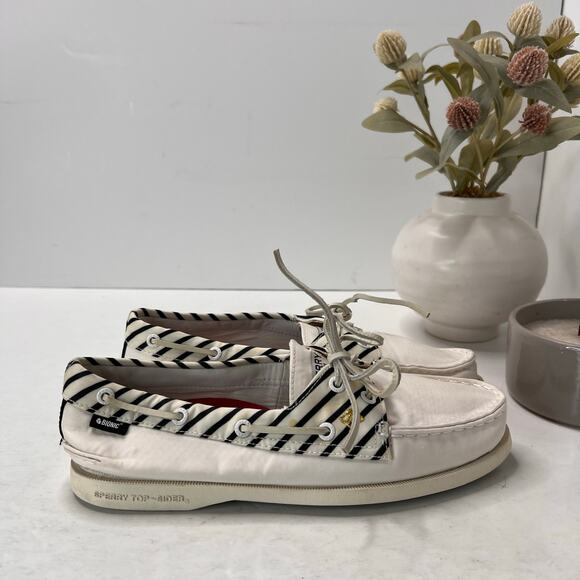 Sperry Authentic Original 2-Eye Bionic Striped Boat Shoe WhiteSTS84564 Women 6.5 - Picture 3 of 9